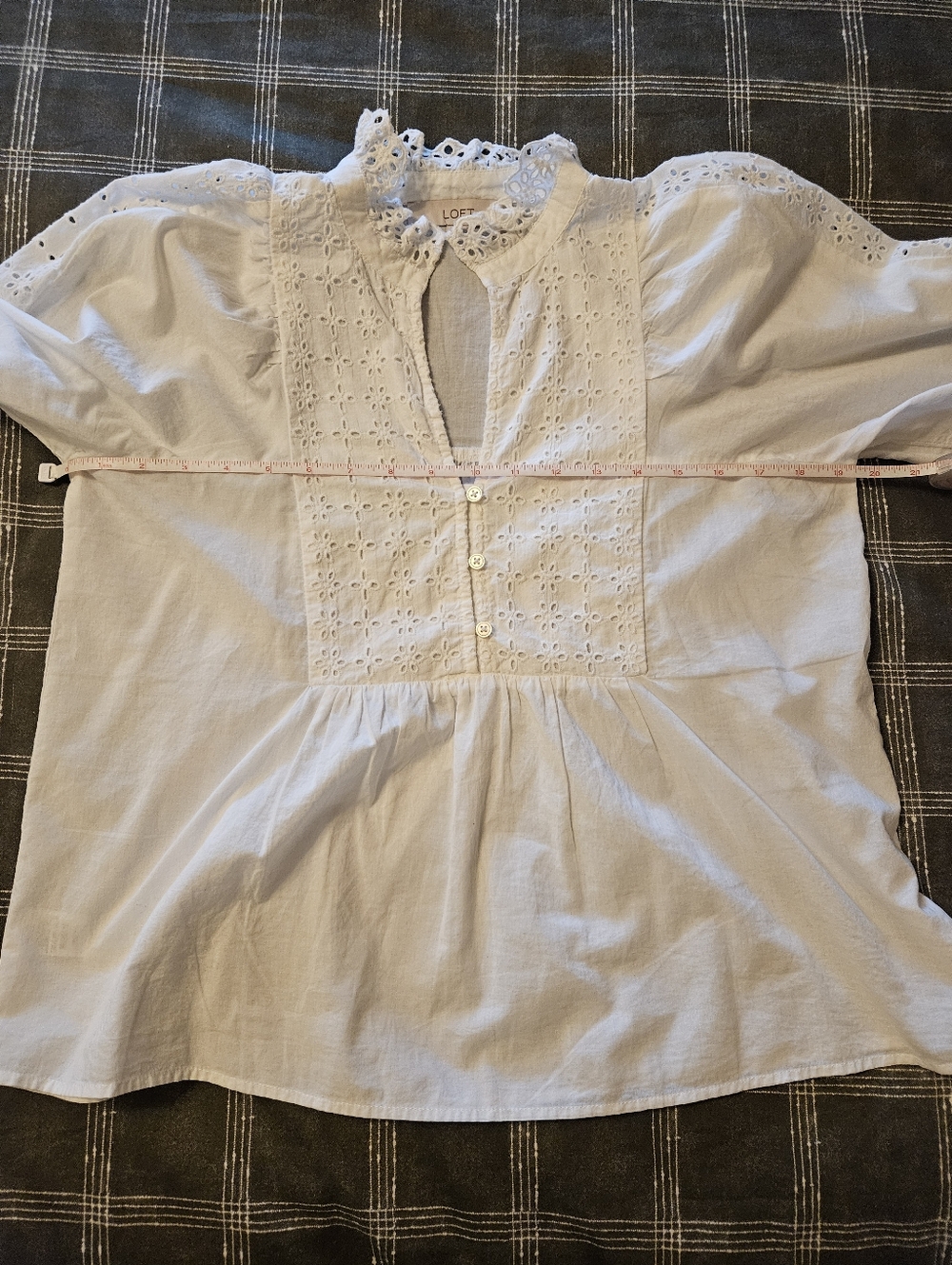 🌟LOFT White Lace Detail Blouse🌟 - Picture 6 of 6